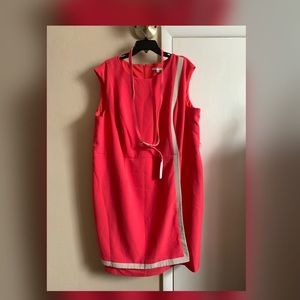 Plus size coral print dress